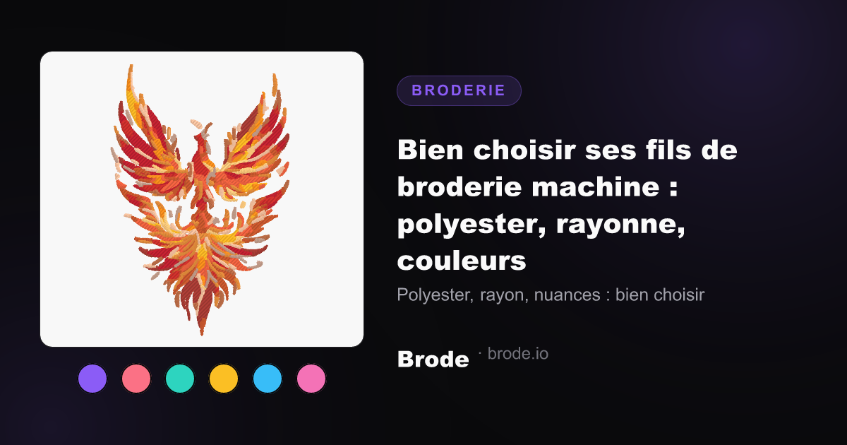 Cinq bobines de fil Madeira Polyneon aux couleurs vives avec leurs numéros de référence