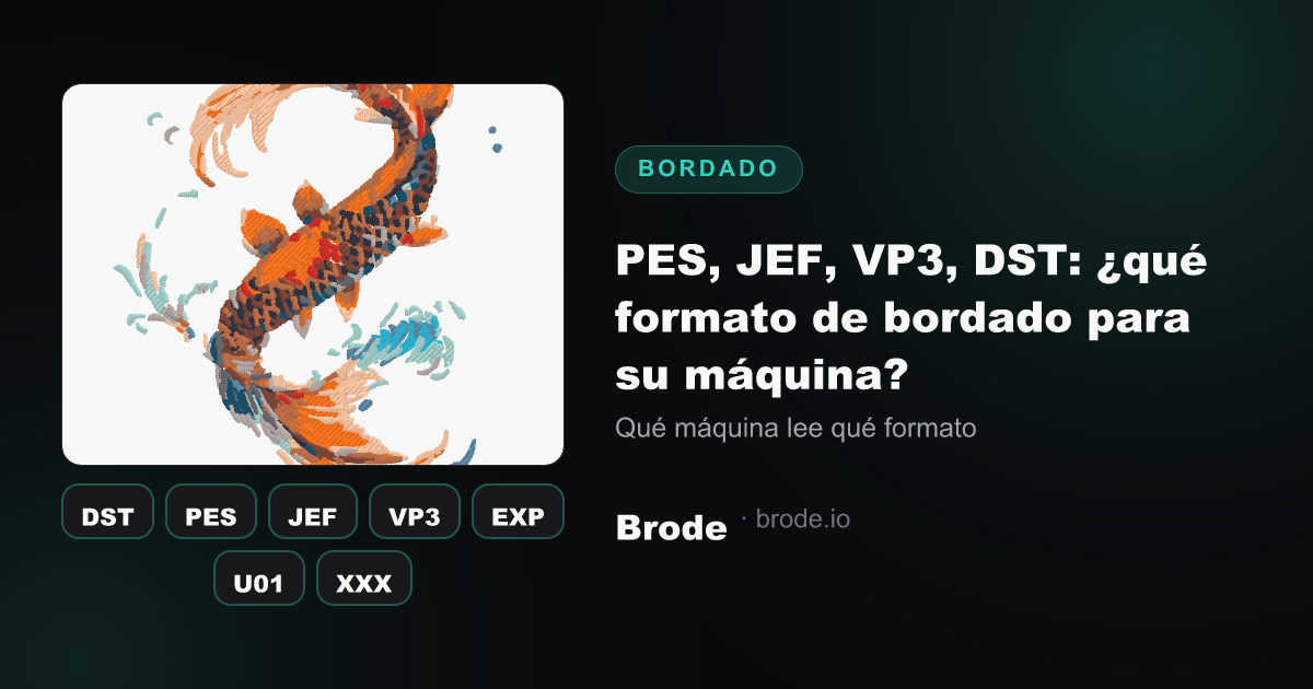 Render de puntos de bordado y rejilla de los siete formatos de archivo: DST, PES, JEF, VP3, EXP, U01, XXX