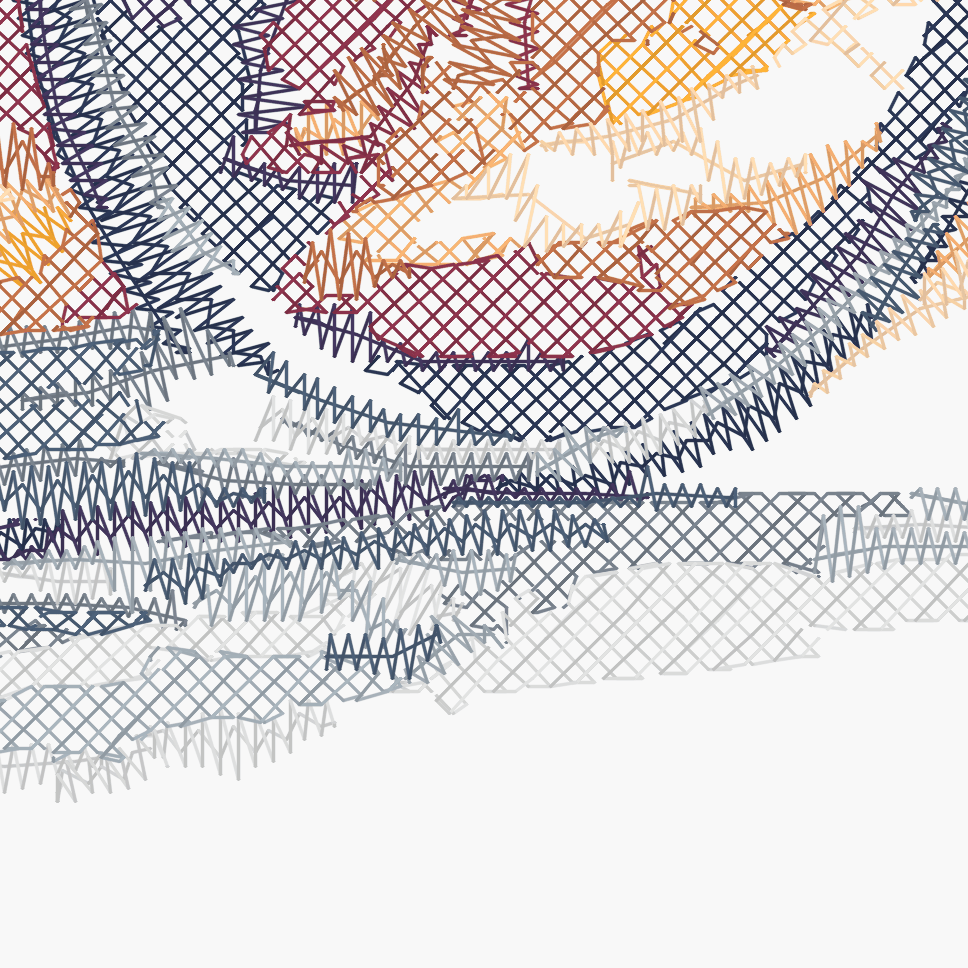 Cycling — close-up on the embroidery threads