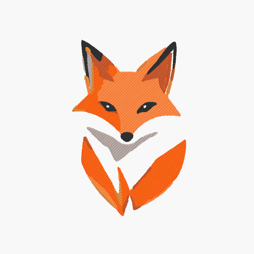 Fox mascot · 6 threads · 8,383 stitches