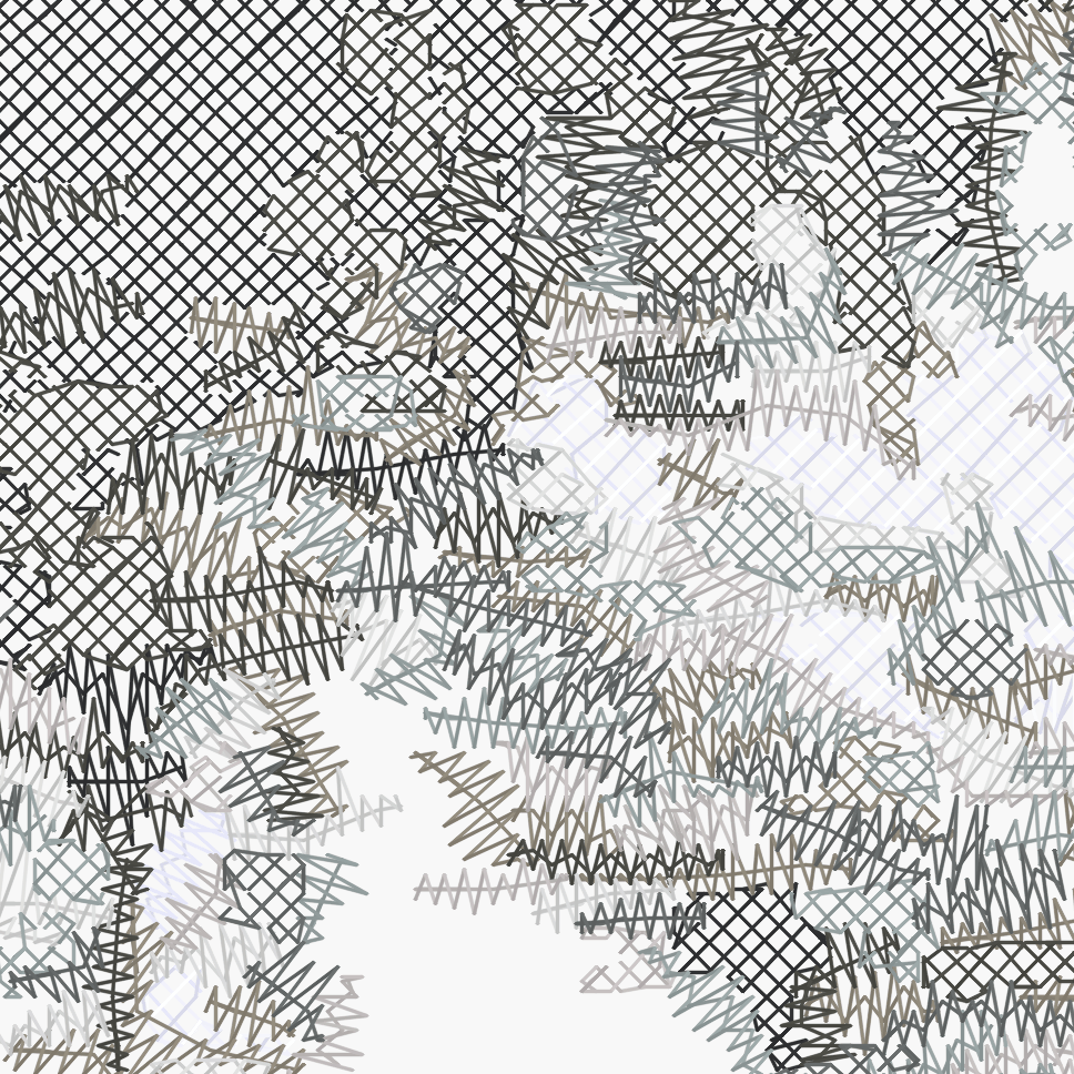Montagne — zoom sur les fils de broderie